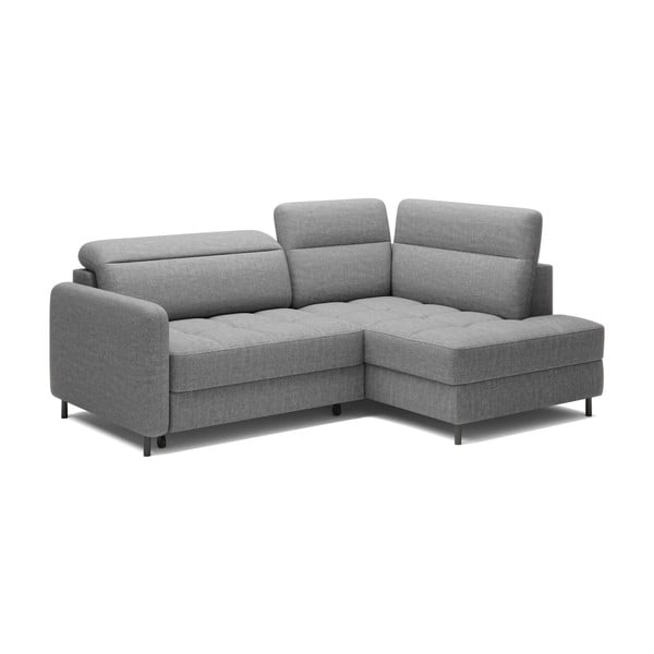 Sivá zamatová rozkladacia/s úložným priestorom rohová pohovka (pravý roh/do L) Barea – ELTAP-image-2