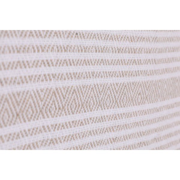 Svetlobéžový bavlnený pléd na posteľ Galina Beige White, 220 × 240 cm-image-1
