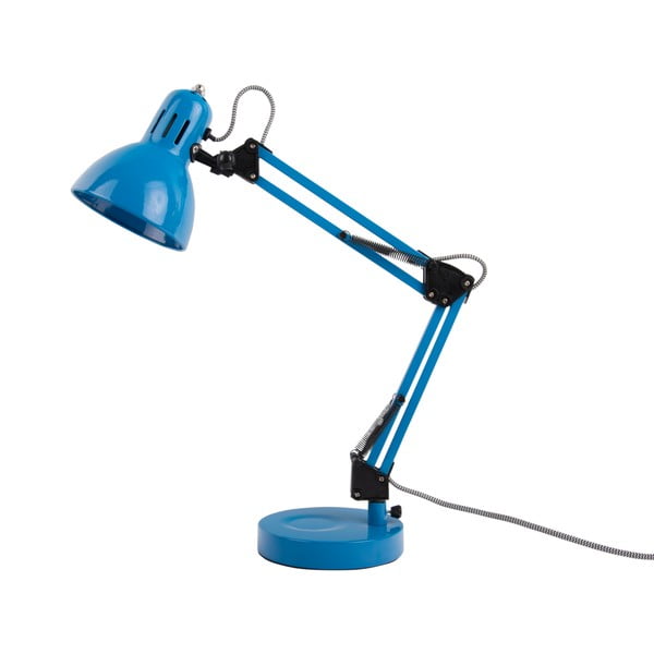 Svetlomodrá stolová lampa s kovovým tienidlom (výška 52 cm) Funky Hobby – Leitmotiv