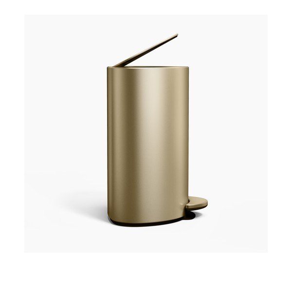 Pedálový oceľový odpadkový kôš v matne zlatej farbe 6 l – simplehuman-image-2