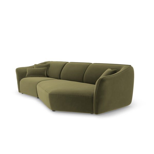 Zelená zamatová rohová pohovka Tokyo – Cosmopolitan Design-image-3
