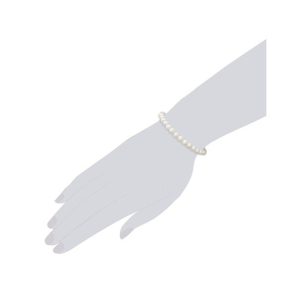 Bilý perlový náramok Muschel, biele perly⌀ 0,6 x dĺžka 16 cm-image-1