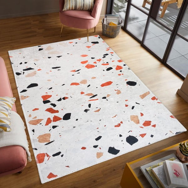 Oranžový/slonovinový prateľný koberec 160x230 cm Italian Stone – Vitaus-image-1