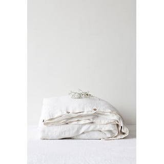 Biela ľanová obliečka na perinu Linen Tales, 200 x 200 cm