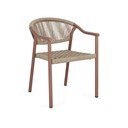 Červená/v prírodnej farbe kovová záhradná stolička Canarias – Bizzotto