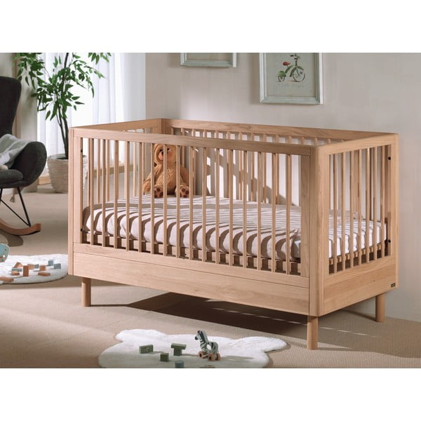 Postieľka z dubového dreva 70x140 cm v prírodnej farbe Forrest – Vipack-image-4