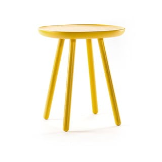 Žltý odkladací stolík z masívu EMKO Naïve, ⌀ 45 cm