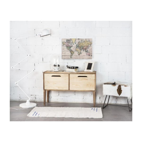 Nástenná ceduľa z borovicového dreva Really Nice Things Mapamundi, 40 × 60 cm-image-1