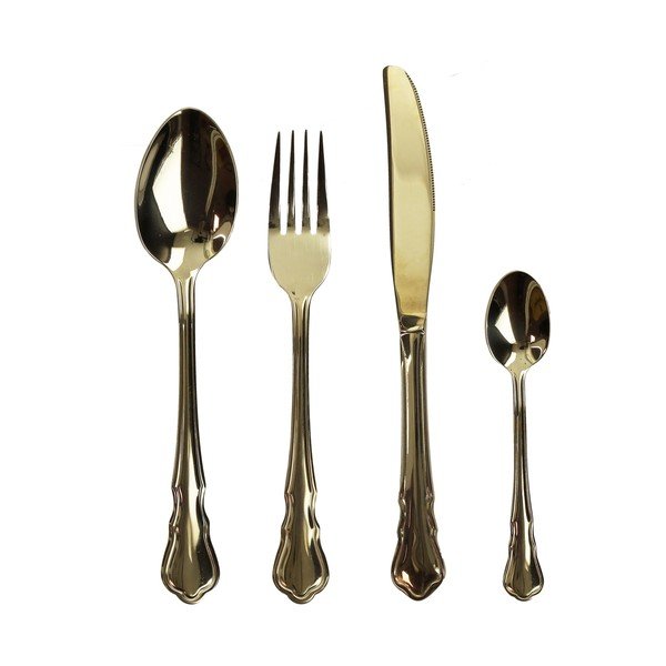 Antikoro príbor 16 ks v zlatej farbe Posate Imperial - Brandani