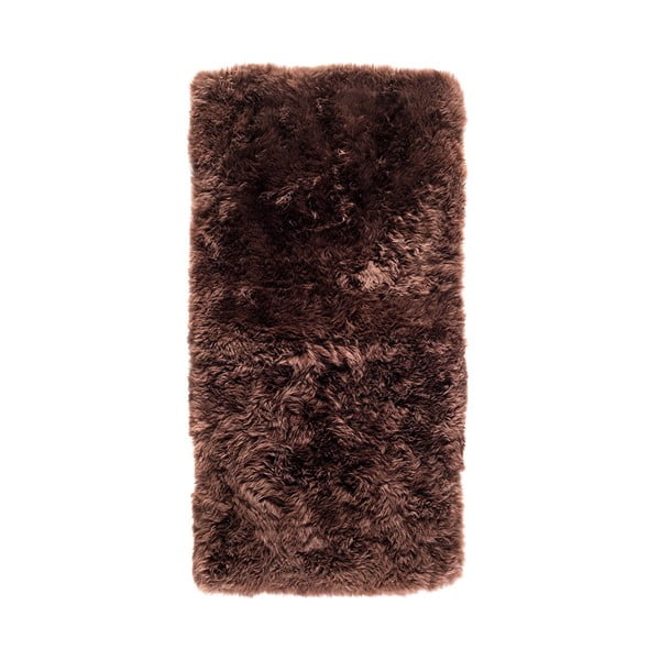 Hnedý koberec z ovčej kožušiny Royal Dream Zealand, 140 × 70 cm