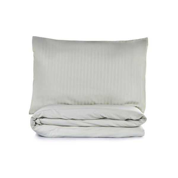 Šalviové zelené obliečky na jednolôžko 200x140 cm Stripe  – Mijolnir