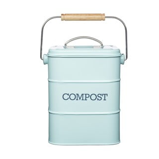 Zelenomodrá nádoba na kompostovateľný odpad Kitchen Craft Living Nostalgia, 3 l