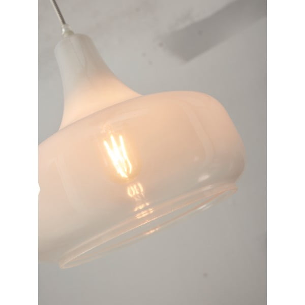 Biele závesné svietidlo so skleneným tienidlom ø 25 cm Reykjavik – it's about RoMi-image-2