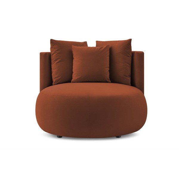 Oranžové zamatové kreslo Cesar – Bobochic Paris-image-3