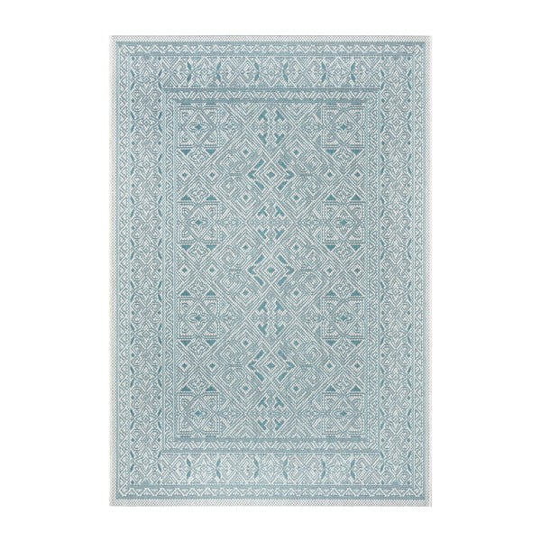Tyrkysovo-béžový vonkajší koberec NORTHRUGS Cuadrado, 140 x 200 cm