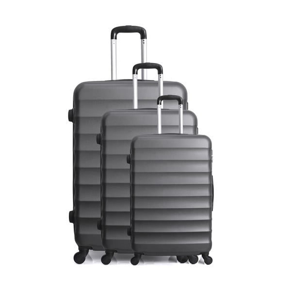 Sada 3 sivých cestovných kufrov na kolieskach Hero Jakarta