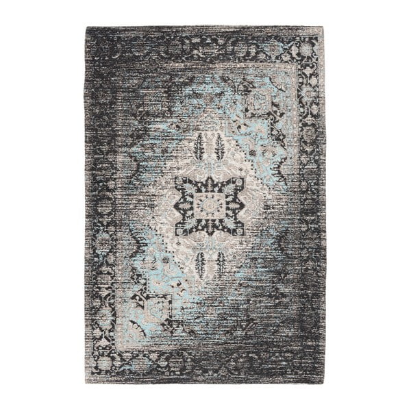Čierno-modrý ženilkový koberec InArt Ravena, 180 x 120 cm
