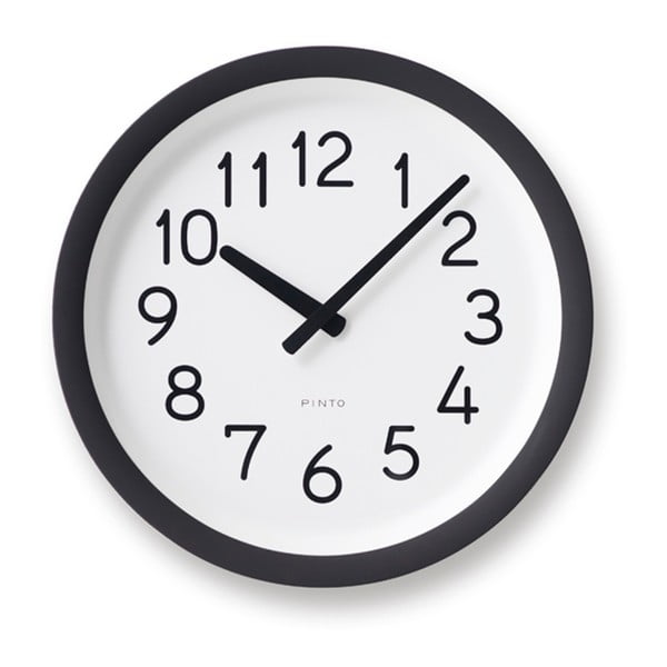 Nástenné hodiny s čiernym rámom Lemnos Clock Day To Day, ⌀ 29,8 cm
