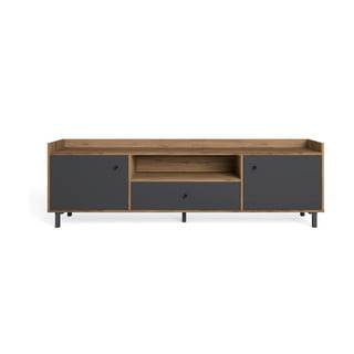 Sivý TV stolík v dekore orecha 180x53 cm Malta - Marckeric