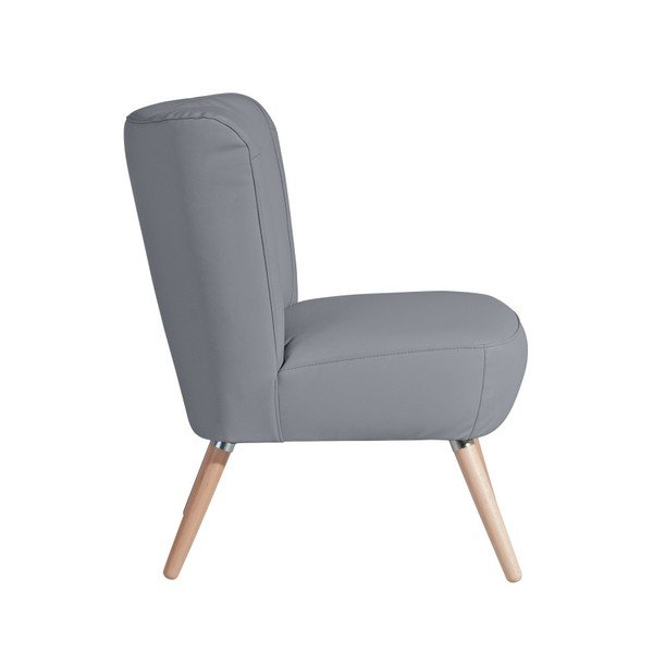 Sivé kreslo z imitácie kože Max Winzer Neel Leather Gray-image-1