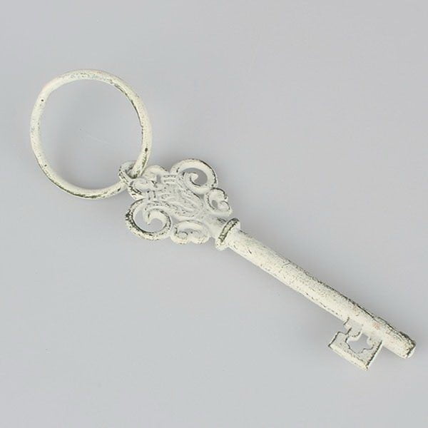 Biely dekoratívny liatinový kľúč Dakls