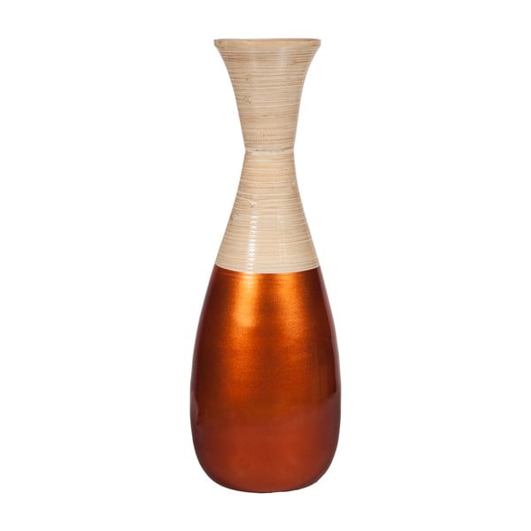 Bambusová váza v medenej farbe Simone, ø 19 cm