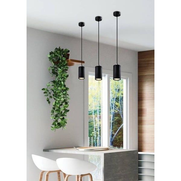 Čierne závesné svietidlo s kovovým tienidlom ø 7 cm Tubo - Candellux Lighting-image-1