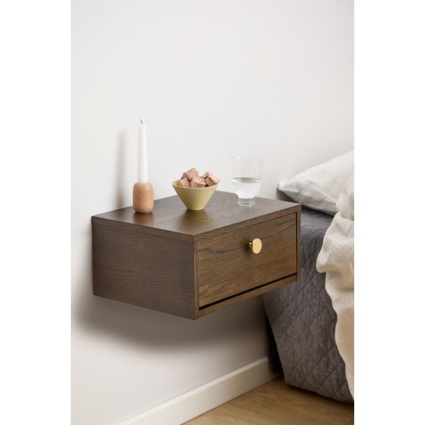 Nočný stolík v dekore duba v tmavoprírodnej farbe Monfort – Actona-image-1