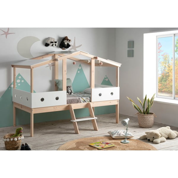 Biela vyvýšená detská posteľ Marckeric Compte, 90 x 190 cm-image-1