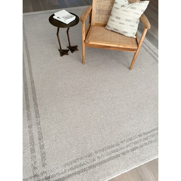 Krémovobiely vlnený koberec 200x300 cm Calisia M Grid Rim – Agnella-image-1