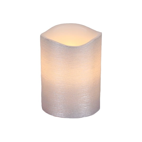 Strieborná LED sviečka Gina, výška 10 cm