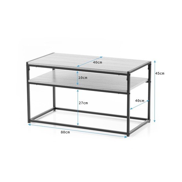Hnedý konferenčný stolík s doskou v dekore orechového dreva 40x80 cm Pjan – Homede-image-4
