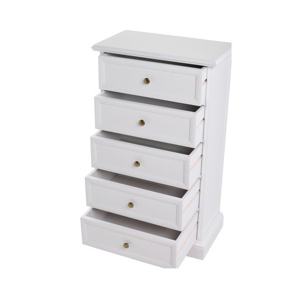 Biela komoda s 5 zásuvkami Folke Torino, dĺžka 50 cm-image-2