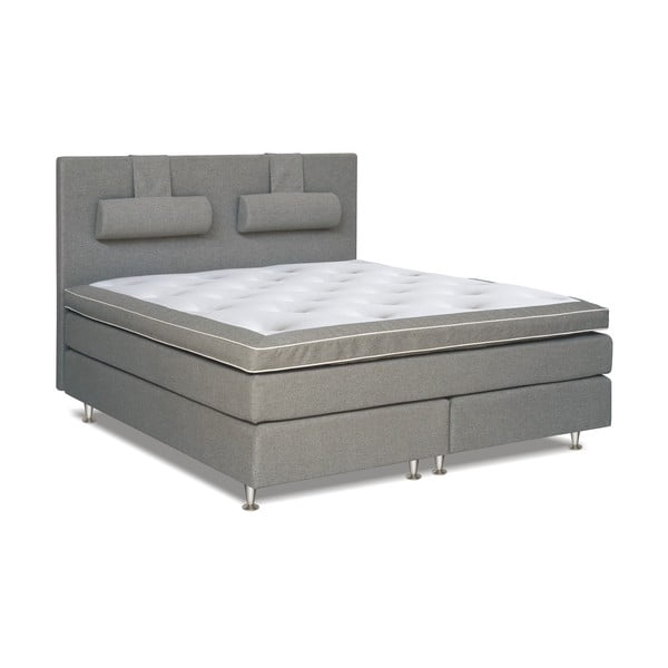 Stredne sivá posteľ s matracom Gemega Hilton, 140x200 cm
