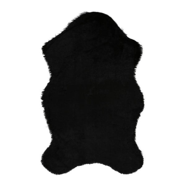 Čierny koberec z umelej kožušiny Pelus Black, 60 × 90 cm