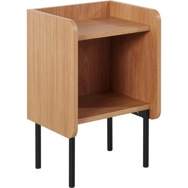 Nočný stolík v dekore duba s poličkami v prírodnej farbe Wrap – Bonami Selection-image-3