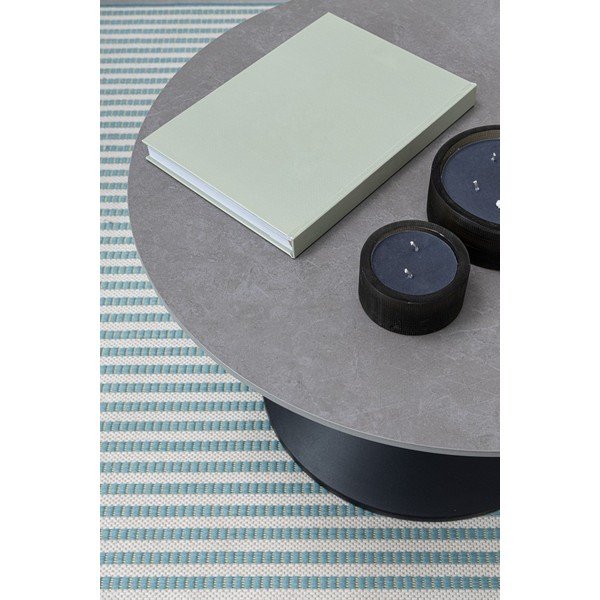 Čierny okrúhly konferenčný stolík s doskou v dekore mramoru ø 70 cm Joona – Bizzotto-image-3