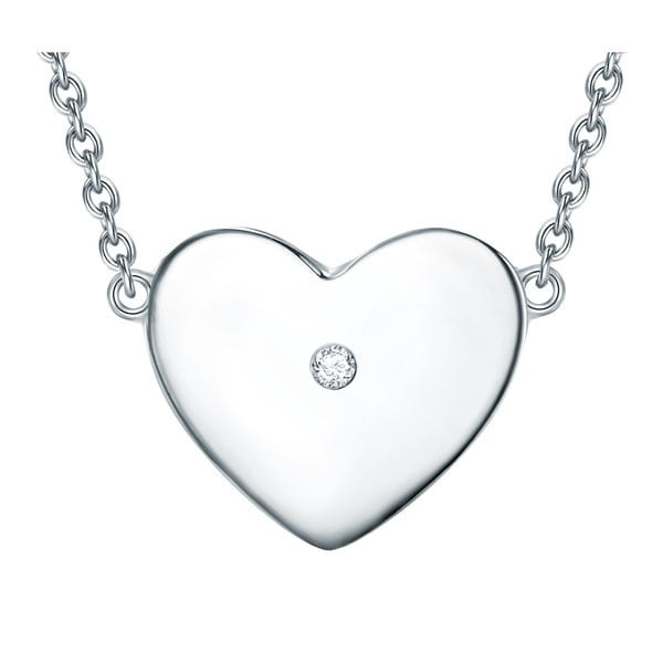 Strieborný náhrdelník s pravým diamantom Tess Diamonds Leva, dĺžka 45 cm