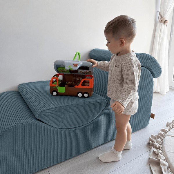 Tyrkysovomodré menčestrové detské kresielko Wave – Meowbaby-image-1
