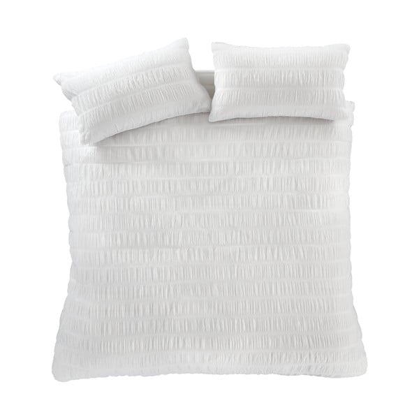 Biele krepové obliečky na dvojlôžko/predĺžené 230x220 cm Seersucker – Catherine Lansfield