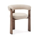 Hnedé/béžové jedálenské kreslo s podrúčkami z jaseňového dreva Granite – Kave Home