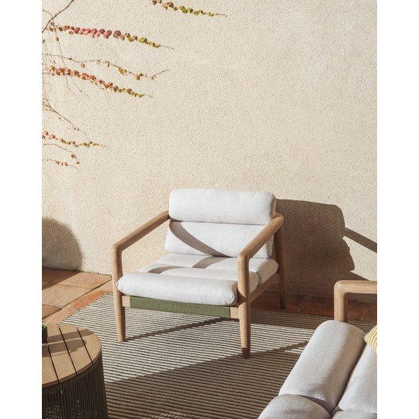 Béžové polstrované záhradné kreslo Menfi – Kave Home-image-4