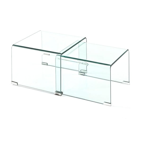 Sklenené konferenčné stolíky v súprave 2 ks 44.5x49 cm Cristal – Tomasucci