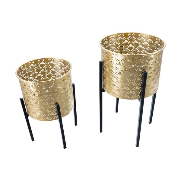 Súprava 2 stojanov na kvetináč v zlatej farbe Mauro Ferretti Glissy, výška 38 cm-image-3