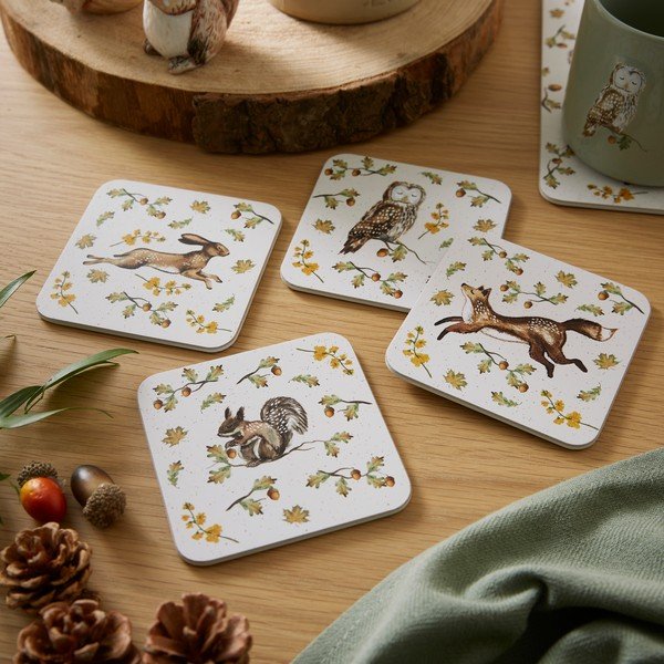 Taupe korkové tácky v súprave 4 ks Forest Fable – Cooksmart ®-image-1