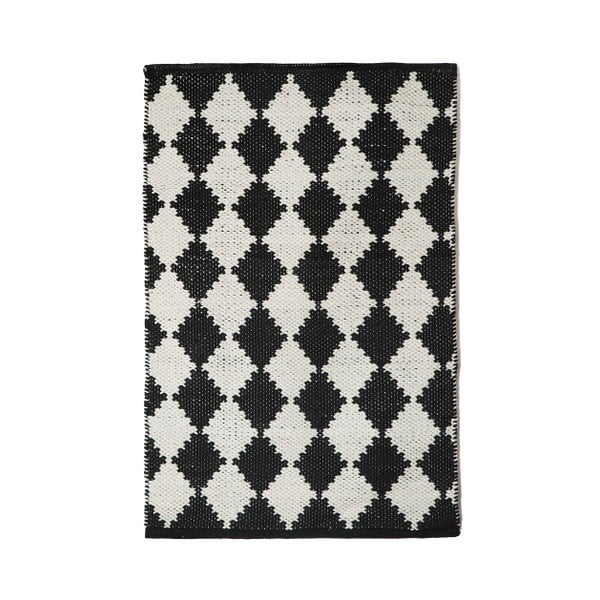 Čiernobiely koberec TJ Serra Diamond, 60x90 cm