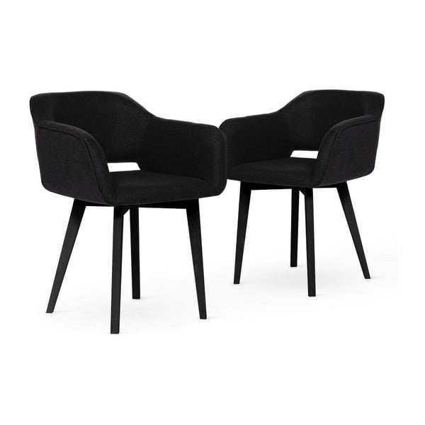Sada 2 čiernych jedálenských stoličiek s čiernymi nohami My Pop Design Oldenburger