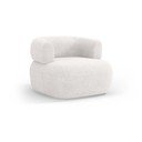 Biele kreslo z textílie buklé Jenny – Micadoni Home