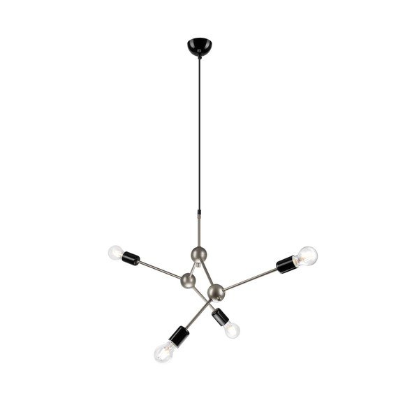 Čierne/v striebornej farbe závesné svietidlo - LAMKUR