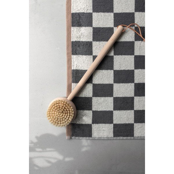 Antracitová/béžová kúpeľňová predložka do sprchy z bio bavlny 50x80 cm Retro – Mette Ditmer Denmark-image-3